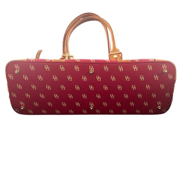 Vintage | Dooney & Bourke | Red Monogrammed Logo Signature Satchel Handbag - Picture 5 of 15